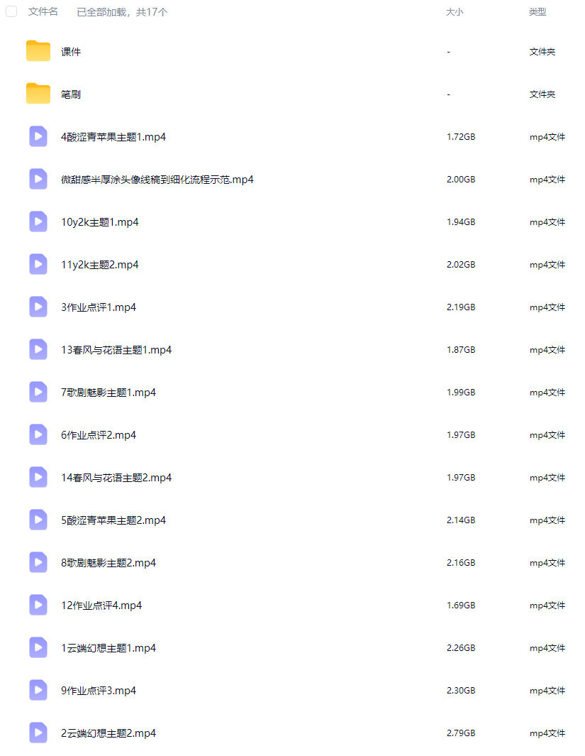 孔碧婷青春微甜半厚涂头像团练第1期2026【画质高清有课件笔刷】