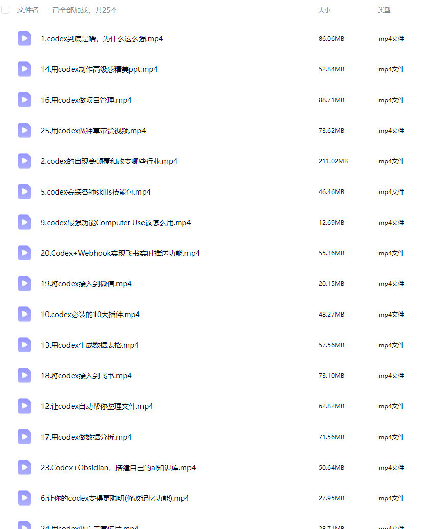 徐sir Codex AI智能办公系统实战课2026年7月【画质不错只有视频】