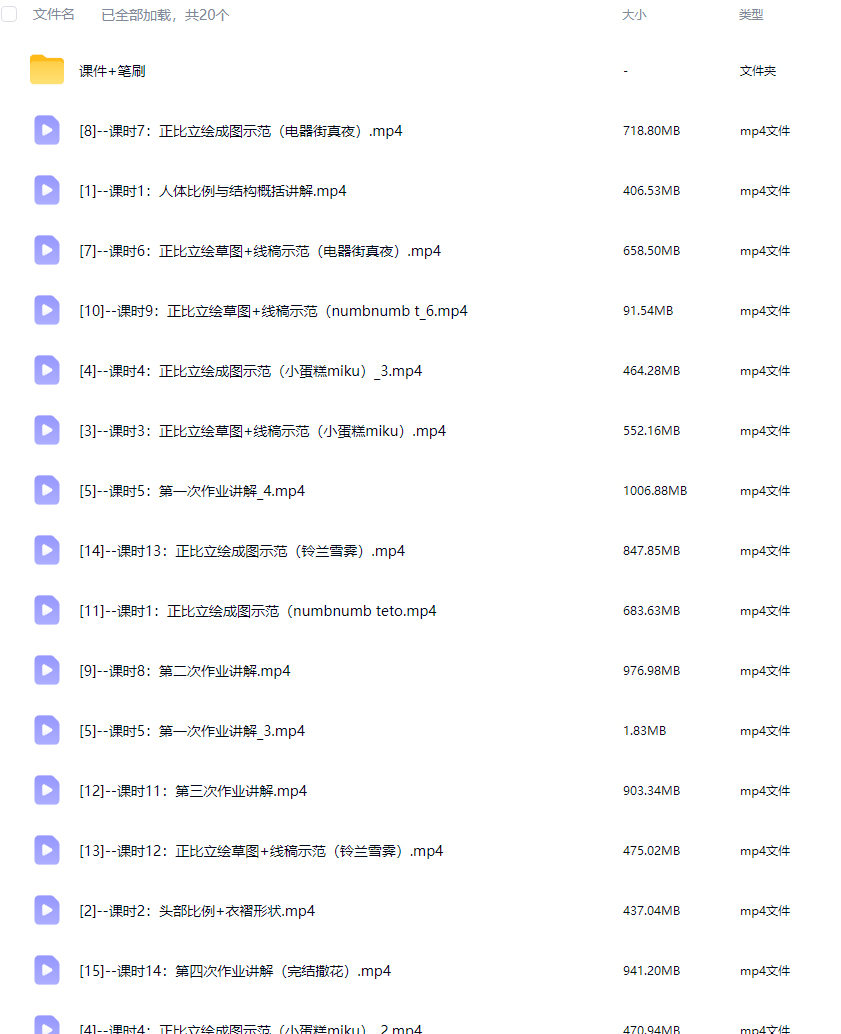 浴球炳平涂少女正比立绘团练第1期2026年7月【画质不错有课件笔刷】