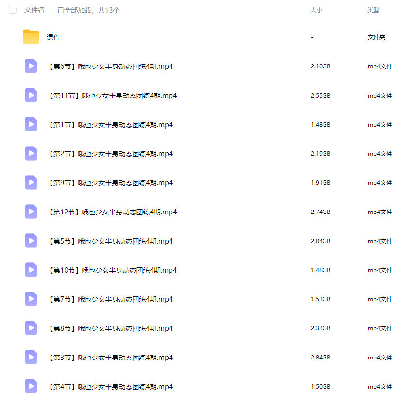 哦也第4期少女半身动态团练2026年8月【画质高清有课件】