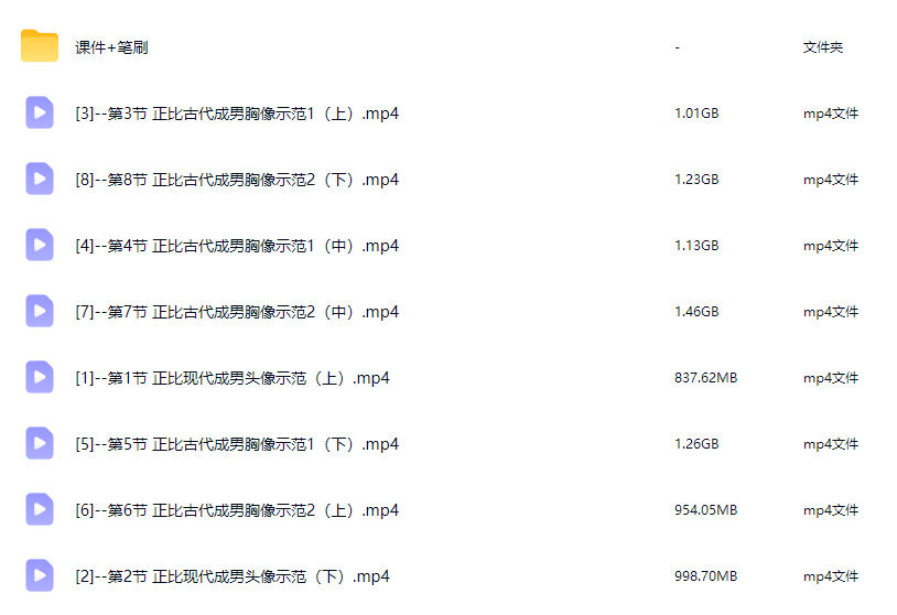 执行官不想画美型成男头胸像团练课2026【画质高清有课件笔刷】