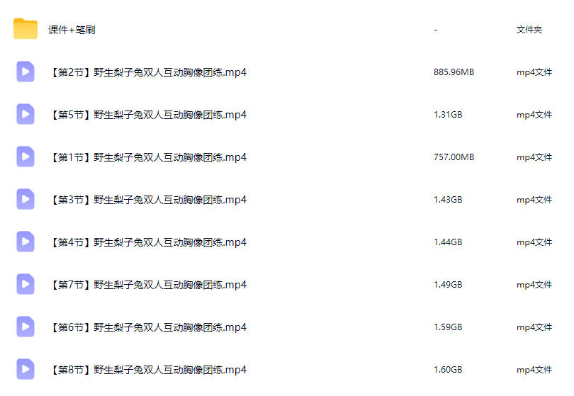 野生梨子兔双人互动胸像团练第1期【画质高清有课件笔刷】