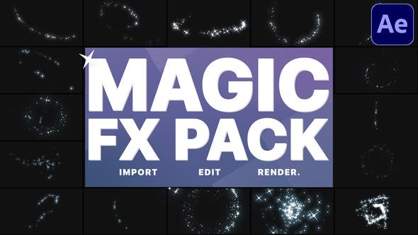 AE模板|魔法粒子效果魔术闪烁星星装饰元素动画 Magic FX Pack AE模板|魔法粒子效果魔术闪烁星星装饰元素动画 Magic FX Pack