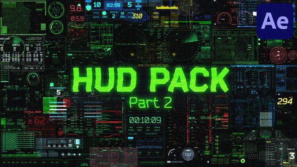 AE模板|54种高科技HUD全息屏幕元素UI动画 HUD Pack 2 AE模板|54种高科技HUD全息屏幕元素UI动画 HUD Pack 2