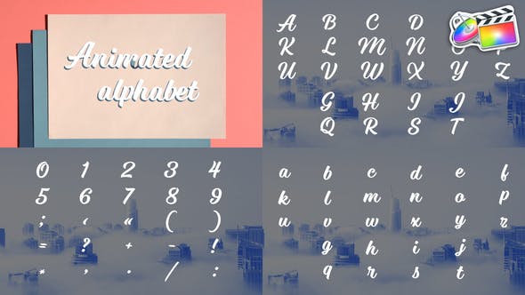 FCPX插件|英文字母数字标点字符手写效果动画模板 Animated Alphabet FCPX插件|英文字母数字标点字符手写效果动画模板 Animated Alphabet