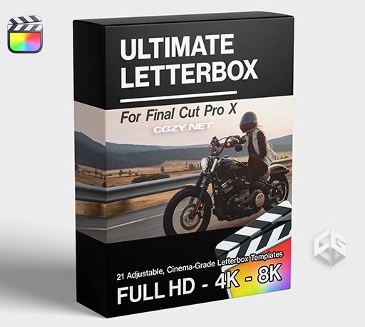 FCPX插件|21个可调节电影级胶片遮罩黑边效果 支持M1 Ultimate Letterbox FCPX插件|21个可调节电影级胶片遮罩黑边效果 支持M1 Ultimate Letterbox