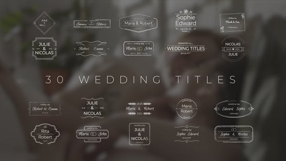 PR模板|30组浪漫爱情婚礼标题动画 Wedding Titles PR模板|30组浪漫爱情婚礼标题动画 Wedding Titles