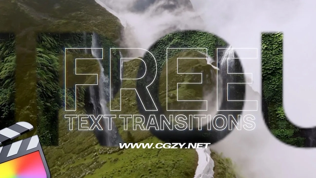 FCPX插件|6种文字标题镂空旋转缩放转场效果预设 Text Transitions FCPX插件|6种文字标题镂空旋转缩放转场效果预设 Text Transitions