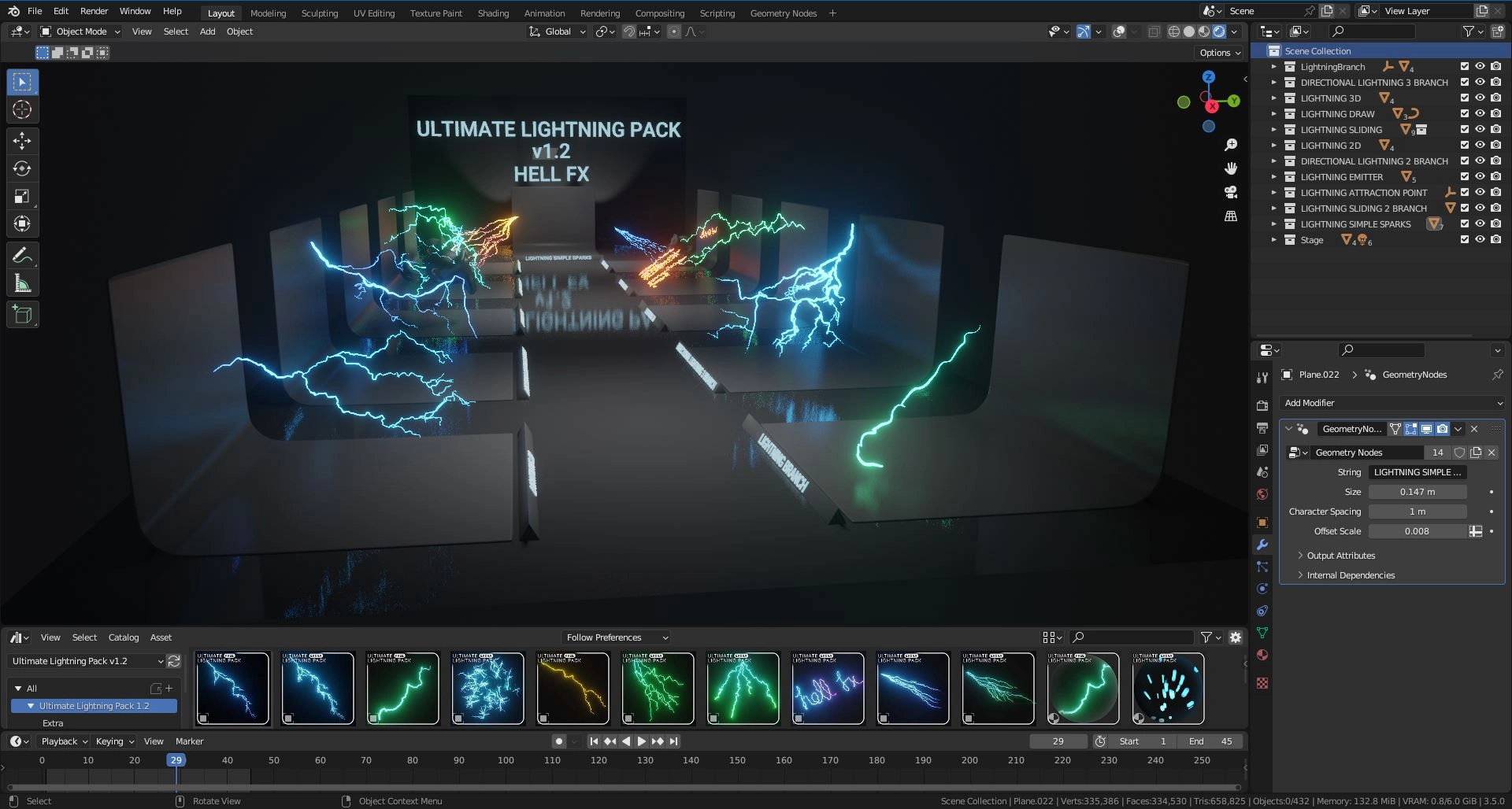 Blender预设|电流闪电特效 Ultimate Lightning Pack v1.2 Blender预设|电流闪电特效 Ultimate Lightning Pack v1.2