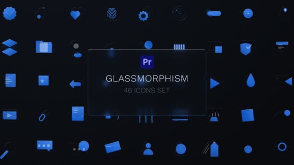 PR模板|46个透明磨砂玻璃材质Icons图标元素动画 Glass Icons Pack For PR模板|46个透明磨砂玻璃材质Icons图标元素动画 Glass Icons Pack For