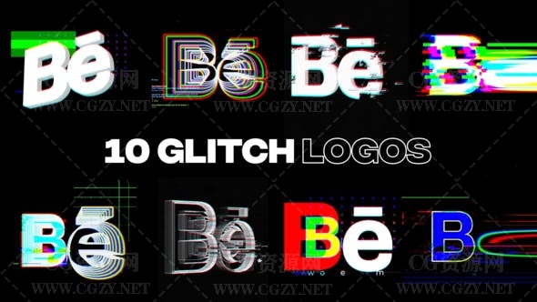 AE模板|10种赛博朋克风LOGO损坏故障动画模板 Glitch Logos AE模板|10种赛博朋克风LOGO损坏故障动画模板 Glitch Logos