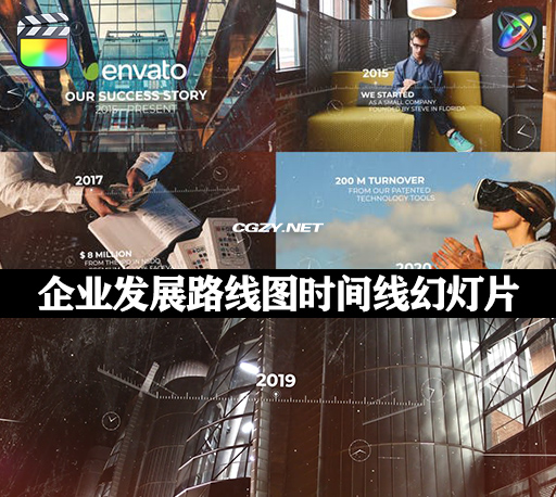 FCPX插件|企业发展路线图时间线幻灯片模板 Cinematic Timeline Slideshow FCPX插件|企业发展路线图时间线幻灯片模板 Cinematic Timeline Slideshow