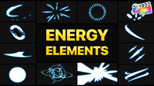 FCPX插件|卡通能量爆炸闪电元素MG转场动画模板 Energy Elements FCPX插件|卡通能量爆炸闪电元素MG转场动画模板 Energy Elements