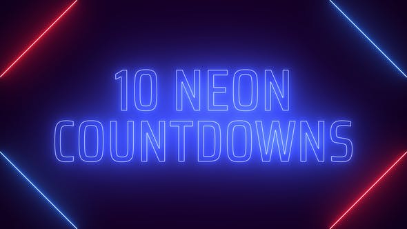 AE模板|霓虹发光数字倒计时开场片头图形动画 Neon Countdowns AE模板|霓虹发光数字倒计时开场片头图形动画 Neon Countdowns