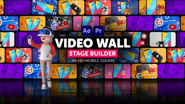 AE/PR模板|视频墙舞台效果动态背景模板下载-Video Wall Stage Builder AE/PR模板|视频墙舞台效果动态背景模板下载-Video Wall Stage Builder