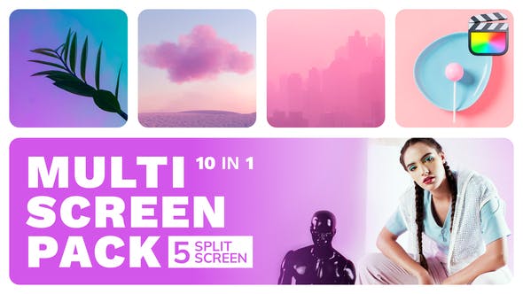 FCPX插件|10种时尚流行动态五分屏布局动画模板 支持M1 Multiscreen 5 Split Screen FCPX插件|10种时尚流行动态五分屏布局动画模板 支持M1 Multiscreen 5 Split Screen