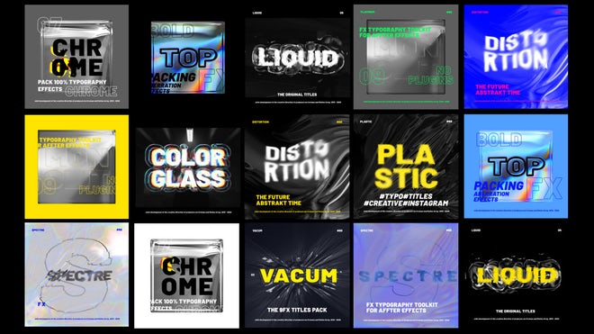 AE模板|9种潮流炫酷大标题流体动态渐变动画海报排版 FX Typography Toolkit AE模板|9种潮流炫酷大标题流体动态渐变动画海报排版 FX Typography Toolkit