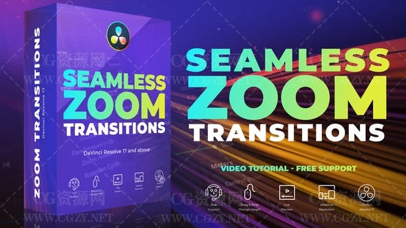 达芬奇模板|147种视频无缝缩放变焦冲击旋转转场预设- Seamless Zoom Transitions for Davinci Resolve 达芬奇模板|147种视频无缝缩放变焦冲击旋转转场预设- Seamless Zoom Transitions for Davinci Resolve