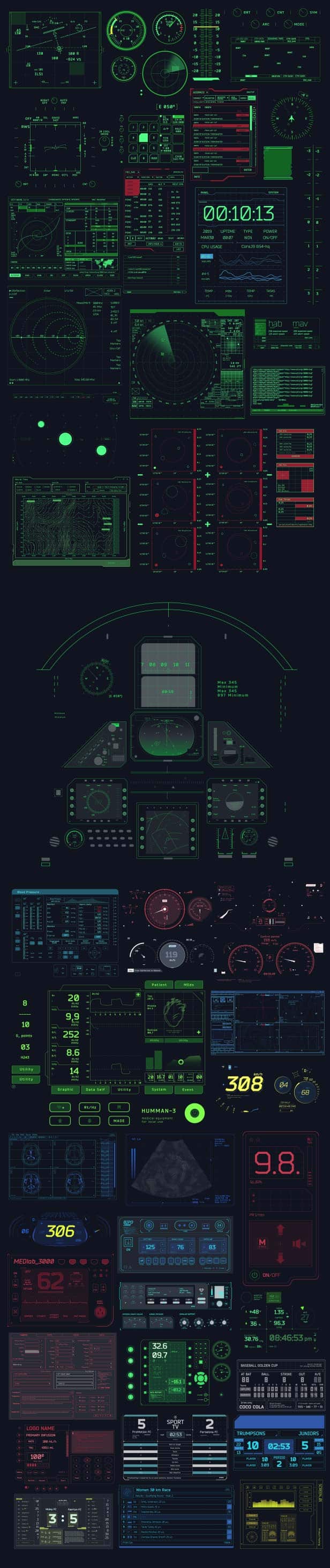AE模板|54种高科技HUD全息屏幕元素UI动画 HUD Pack 2 AE模板|54种高科技HUD全息屏幕元素UI动画 HUD Pack 2