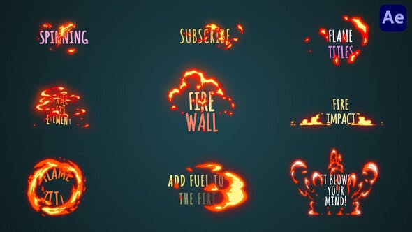 AE模板|卡通动漫火焰文字标题动画 Fire Cartoon Titles AE模板|卡通动漫火焰文字标题动画 Fire Cartoon Titles