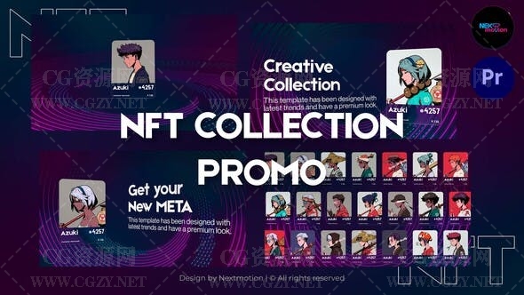 PR模板|虚拟NFT卡通动画展示模板下载 NFT Collection Promo | MOGRT PR模板|虚拟NFT卡通动画展示模板下载 NFT Collection Promo | MOGRT