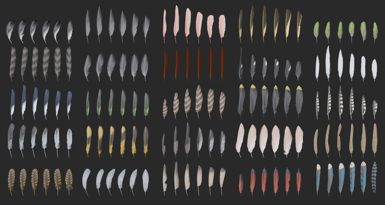 Blender预设|几何节点鸟类羽毛生成器 Nuja – Feather And Plumage Tools V1.5 Blender预设|几何节点鸟类羽毛生成器 Nuja – Feather And Plumage Tools V1.5