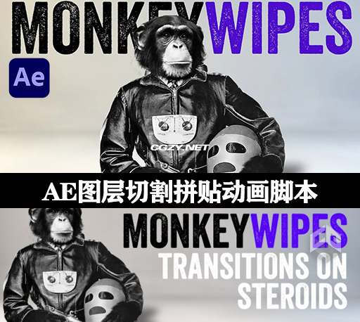 AE脚本|图层切割拼贴动画脚本 MonkeyWipes v1.00 Win/Mac+使用教程 AE脚本|图层切割拼贴动画脚本 MonkeyWipes v1.00 Win/Mac+使用教程