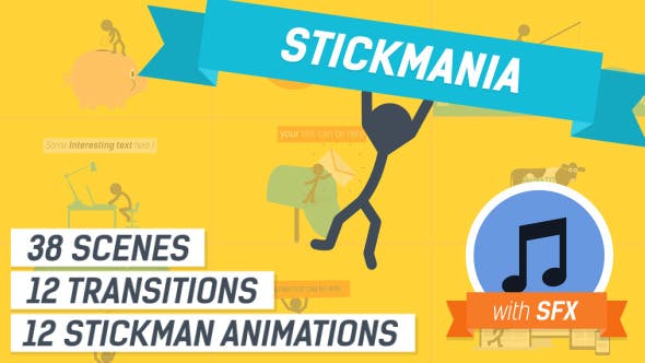 AE模板|火柴人动画卡通解说展示解释动画 Explainer Video Stickmania AE模板|火柴人动画卡通解说展示解释动画 Explainer Video Stickmania