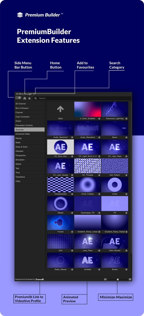 AE脚本|290组实用视觉特效转场动画预设 Effects Visualizer AE脚本|290组实用视觉特效转场动画预设 Effects Visualizer