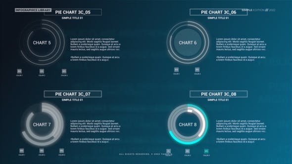 AE模板|科技感圆环饼状图信息饼图数据图表动画 Infographics Simple Pie Charts V2 AE模板|科技感圆环饼状图信息饼图数据图表动画 Infographics Simple Pie Charts V2
