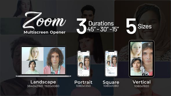 AE模板|创意缩放多分屏展示开场片头 Zoom Multiscreen Opener AE模板|创意缩放多分屏展示开场片头 Zoom Multiscreen Opener