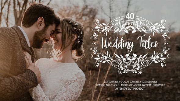 AE模板|40个浪漫爱情婚礼标题藤蔓生长线条图形动画 Flourish Wedding Titles AE模板|40个浪漫爱情婚礼标题藤蔓生长线条图形动画 Flourish Wedding Titles