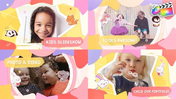 FCPX插件|儿童卡通生日相册幻灯片模板 Cartoon Kids Slideshow FCPX插件|儿童卡通生日相册幻灯片模板 Cartoon Kids Slideshow