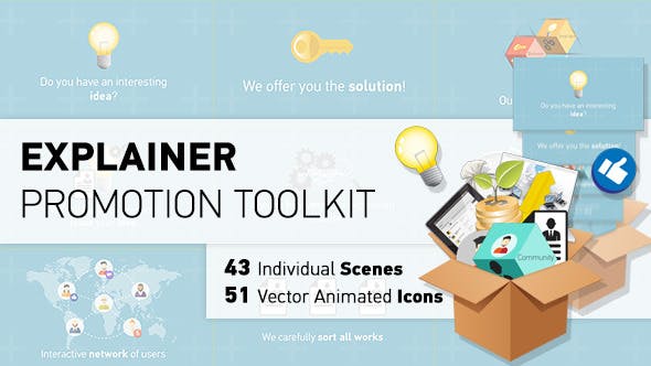 AE模板|创意促销推广图形解说动画工具包 Explainer Promotion Toolkit AE模板|创意促销推广图形解说动画工具包 Explainer Promotion Toolkit