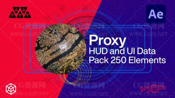 AE模板|250个未来科技HUD可视化信息数据UI界面动画元素- HUD and UI Data Pack HUD可视化界面高科技