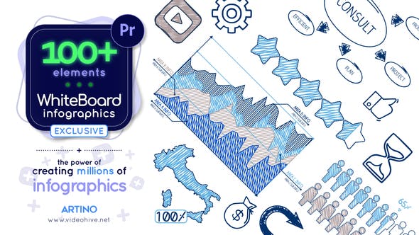 AE/PR模板|100种手绘数据条形图信息图表元素动画 Whiteboard Infographic AE/PR模板|100种手绘数据条形图信息图表元素动画 Whiteboard Infographic