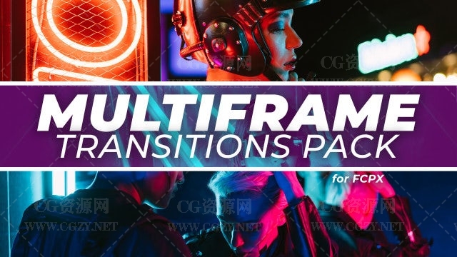 FCPX插件|32组创意多个视频或照片分屏线框无缝转场插件-Multiframe Transitions 32个创意多画面组合分屏转场过渡