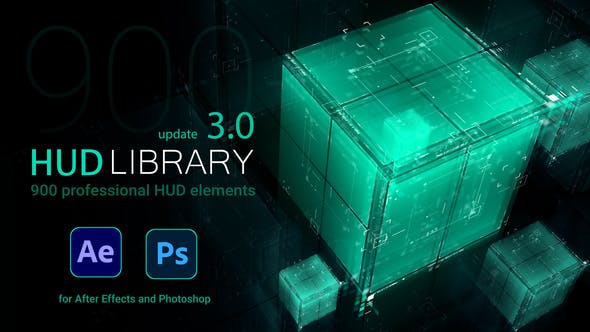 AE脚本|900+科技感全息HUD屏幕图像线条边框UI界面元素 HUD Library V3.0 破解版 AE脚本|900+科技感全息HUD屏幕图像线条边框UI界面元素 HUD Library V3.0 破解版