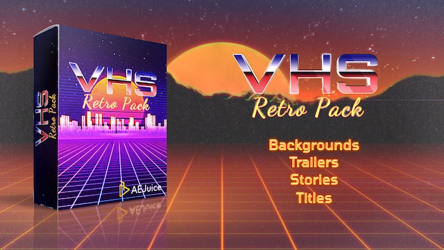 PR/AE模板|80年代VHS复古背景标题动画 AEJuice VHS Retro Pack PR/AE模板|80年代VHS复古背景标题动画 AEJuice VHS Retro Pack