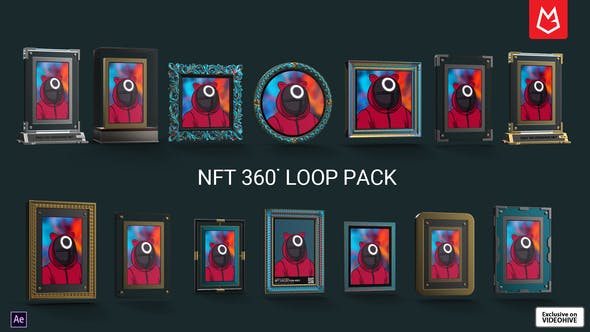 AE模板|NFT卡片360度循环旋转展示动画 NFT 360 Rotation Loop Pack AE模板|NFT卡片360度循环旋转展示动画 NFT 360 Rotation Loop Pack