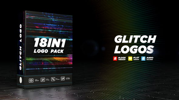 AE模板|18种科技感毛刺故障失真霓虹灯标志片头展示动画 Glitch Logos AE模板|18种科技感毛刺故障失真霓虹灯标志片头展示动画 Glitch Logos